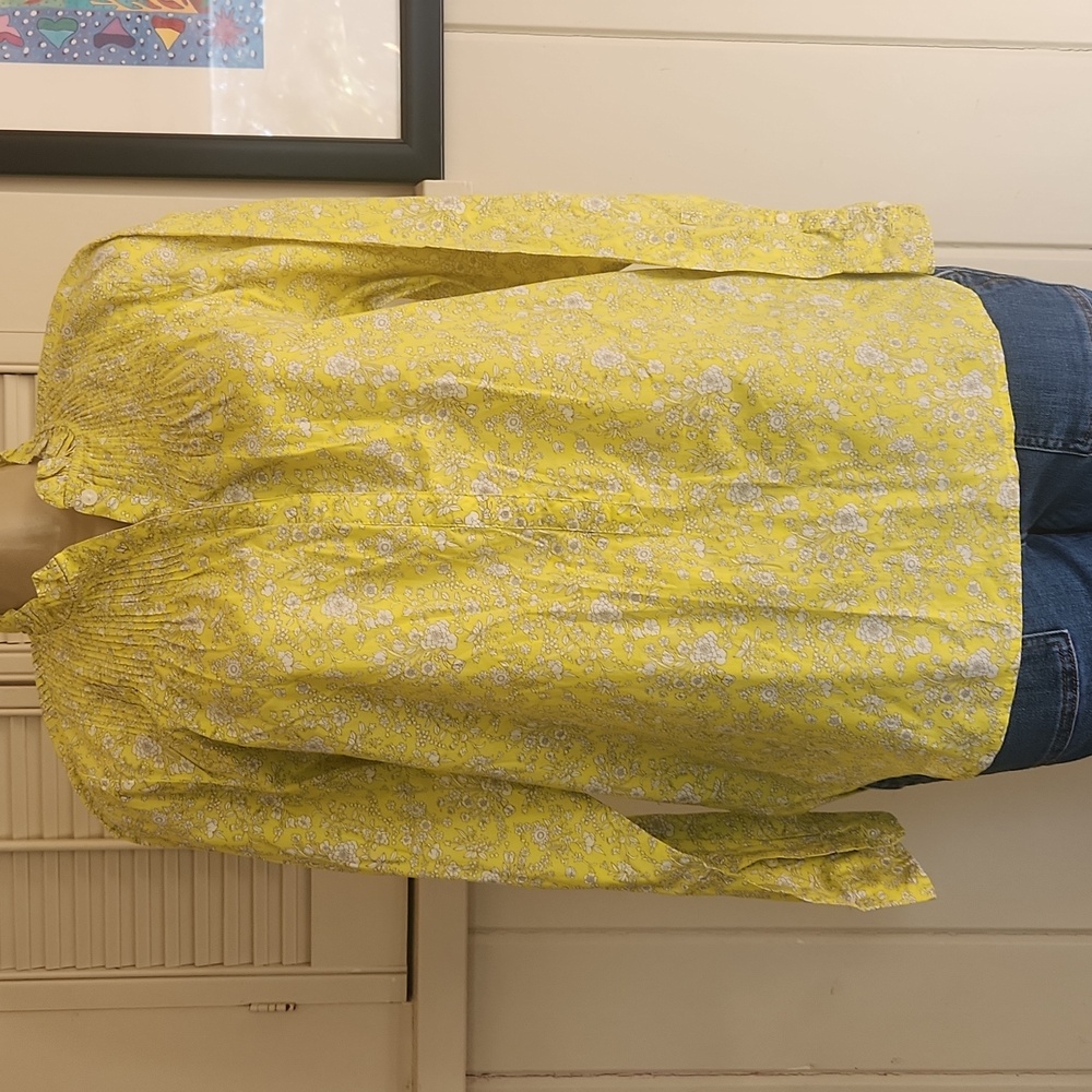 J. Crew Green Floral Blouse